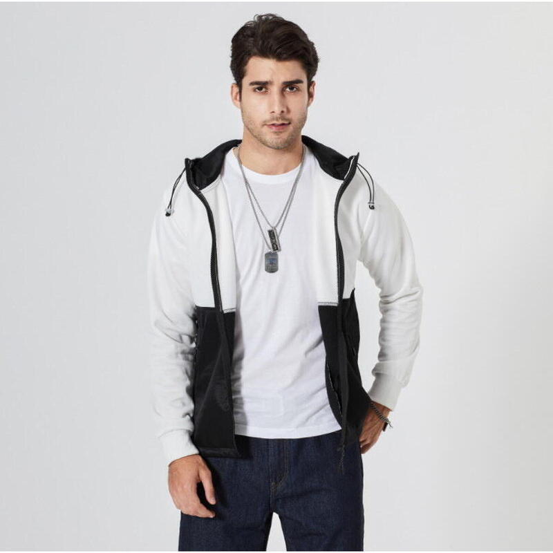 Veste Sport Molleton Noir/Blanc