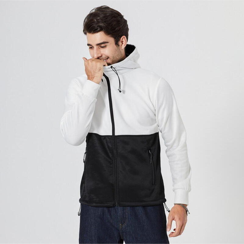 Veste Sport Molleton Noir/Blanc