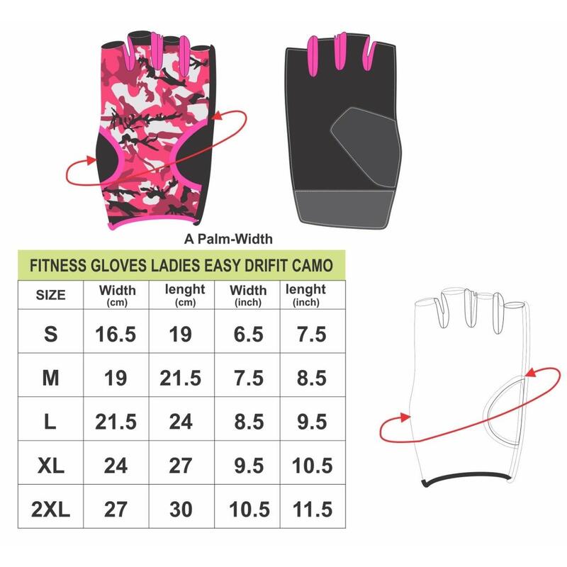 Fitness handschoenen Easy Dames Camo Roze DriFit