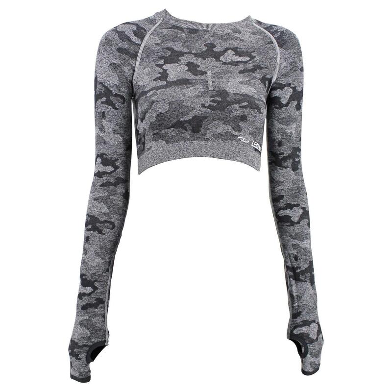 Sport-Top Femme Camo Noir