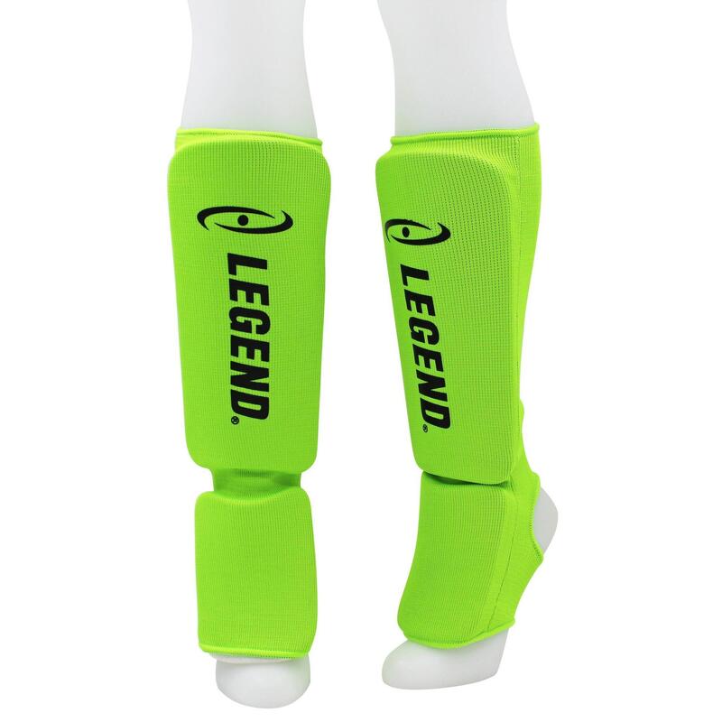 Protège-tibias Legend Easy Enfants/Adultes Vert Fluo Élastique