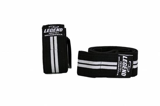 Knee Wraps Heren/Dames Zwart-Wit 180CM - Gemaakt van Dry-fit, elastaan en