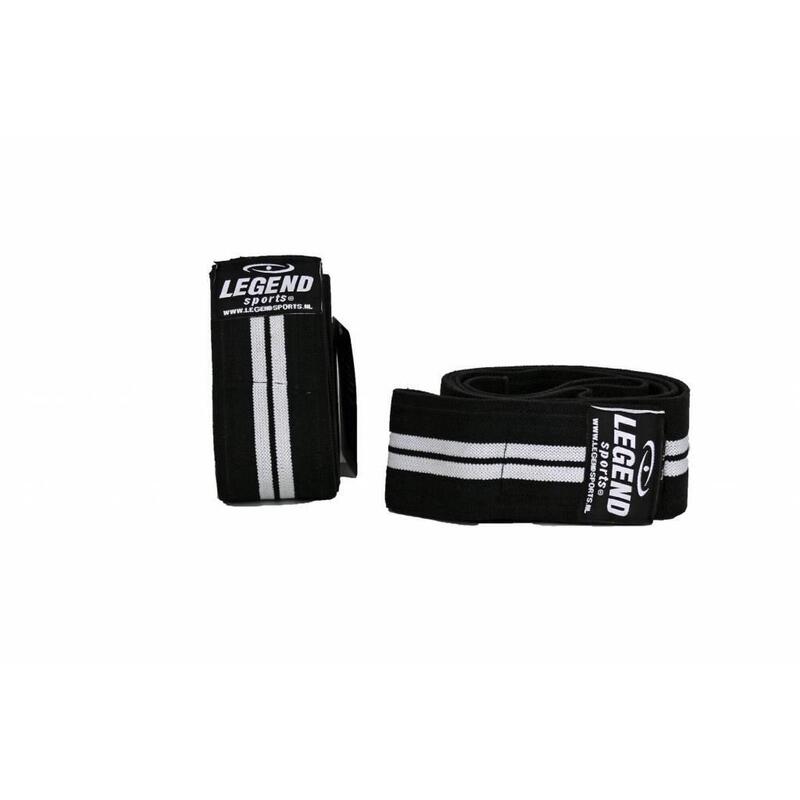 Knee Wraps Heren/Dames Zwart-Wit 180CM