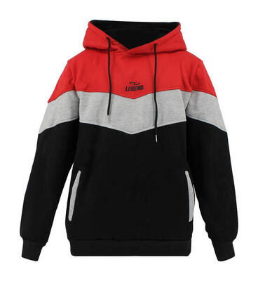 Hoodie legend tricolore dames/heren rood fleece fitness en hardlopen