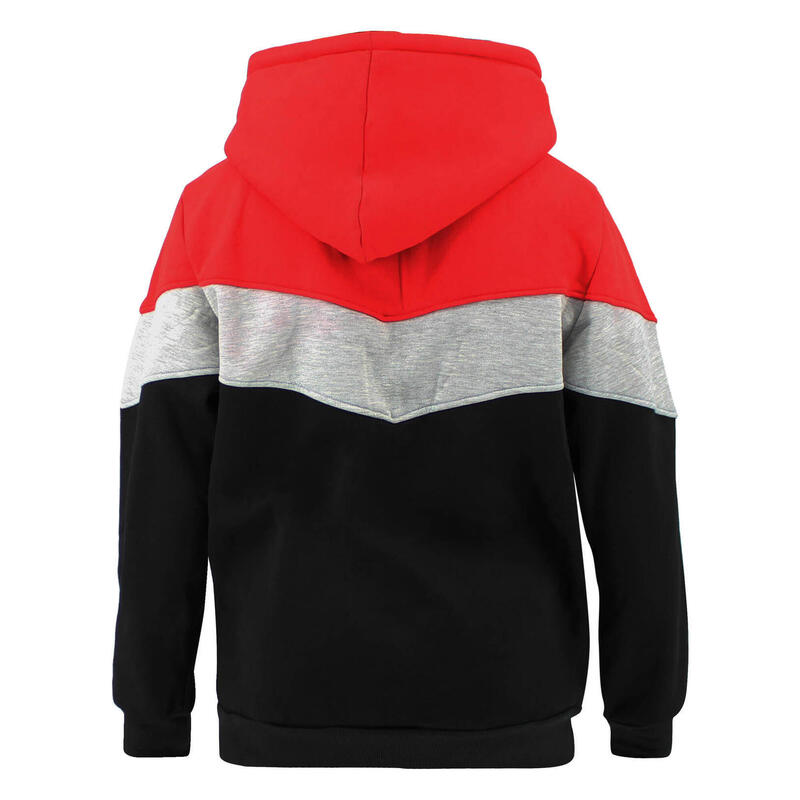 Hoodie Legend tricolore dames/heren Rood fleece Fitness en Hardlopen