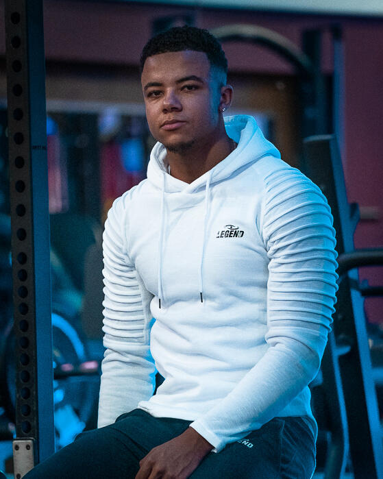 Sweat à Capuche Côtelé Blanc 4/5