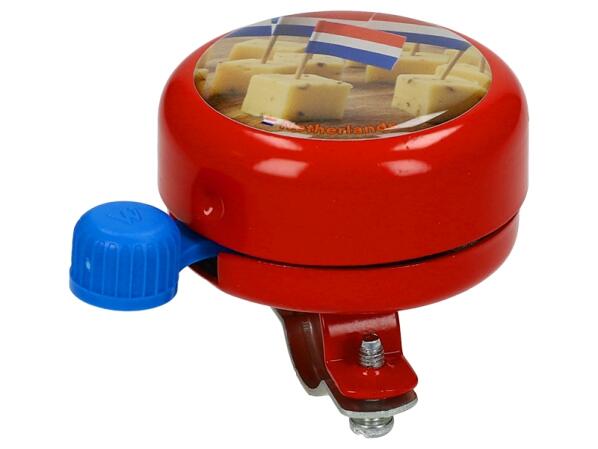 Widek Fahrradglocke rot mit Käsewürfel-Design 3/4