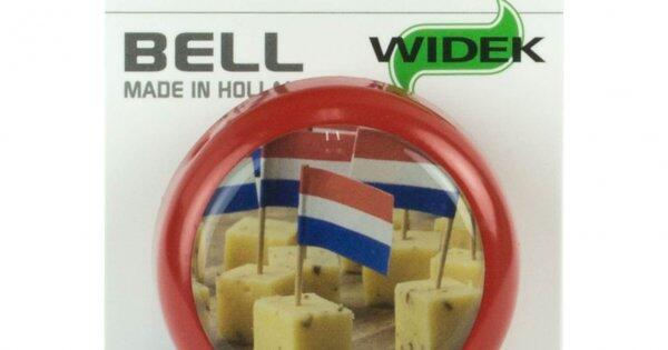 Widek Fahrradglocke rot mit Käsewürfel-Design 2/4