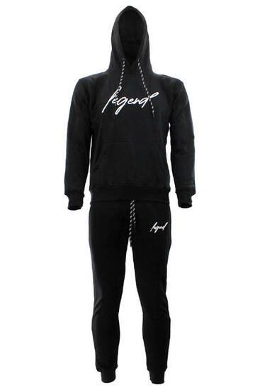Joggingpak Hoodie Heren/Dames signature Milano zwart Fitness en Hardlopen