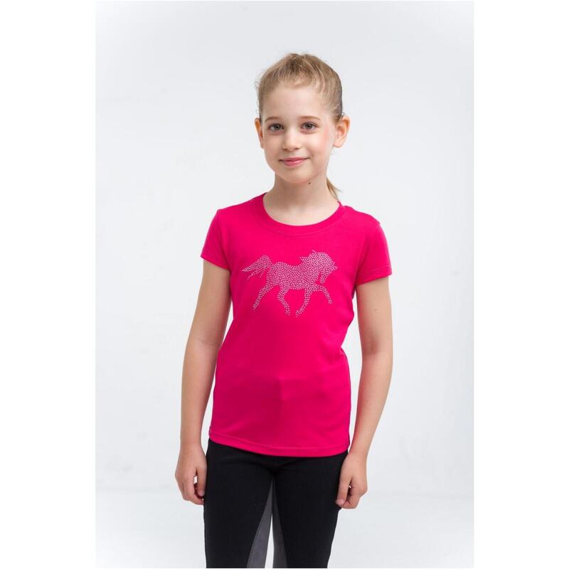 Lovas Felső Gyermekeknek Crystal Foal - Rövid Ujjú, pink