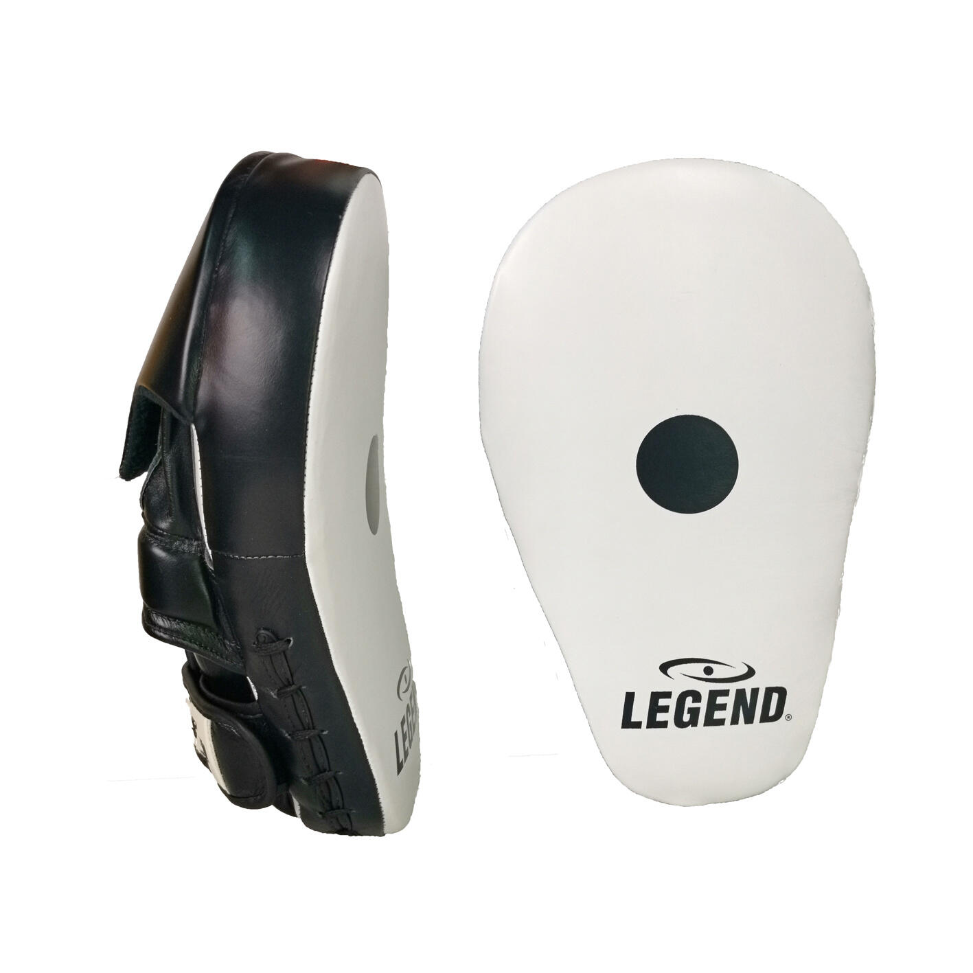 Focus Pads Lang Model Wit/Zwart Leer - Gemaakt van ultra soepel legend premium - 3/4