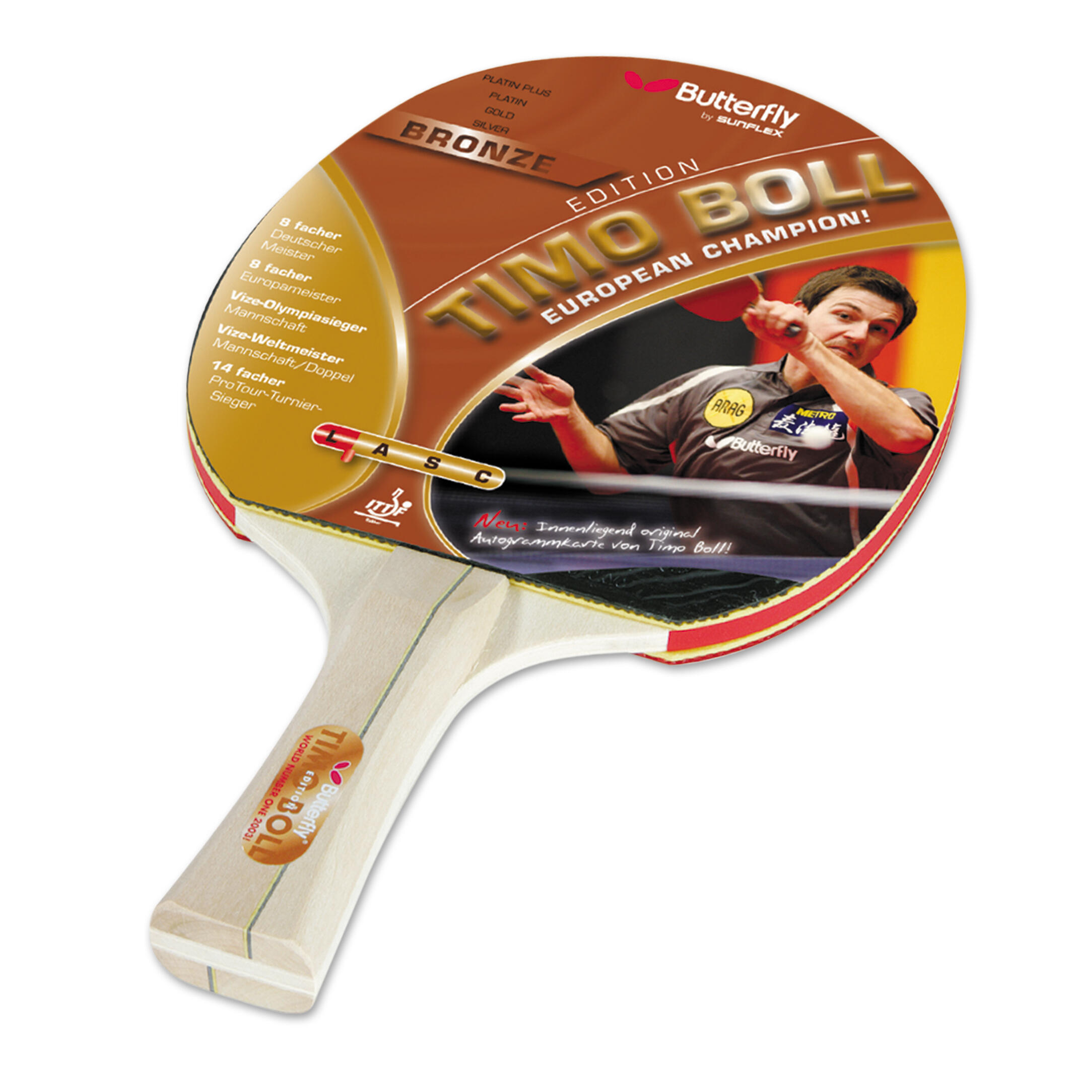 Butterfly - Raquette De Ping Pong Butterfly Bronze- 3 Étoiles - Bois Raquette De Tennis De Table - Marron - Concave - Decathlon