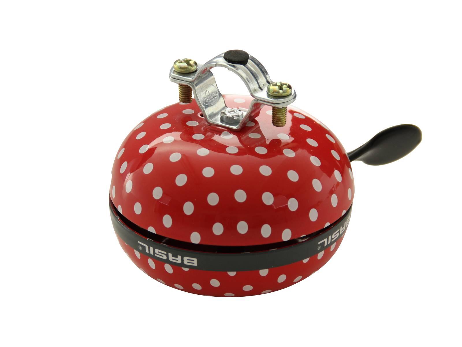 Basil Polkadot - Bicycle Bell - 80 mm - Rouge blanc 3/3