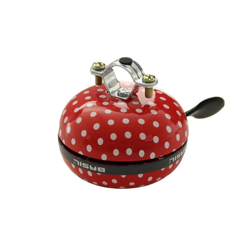 Fietsbel Polkadot 80 Mm - Rood / Wit