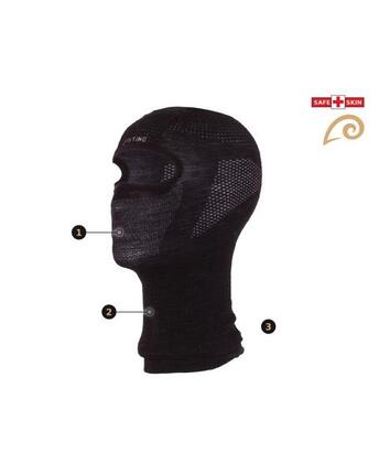 Mixte - vélo de route - cagoule - sans couture, laine mérinos - noir