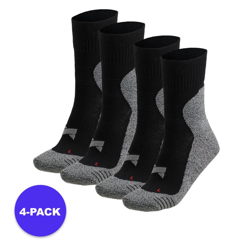 Xtreme - Chaussettes de sport mi-hautes - Unisexe - Paquet de 4 - Noir -