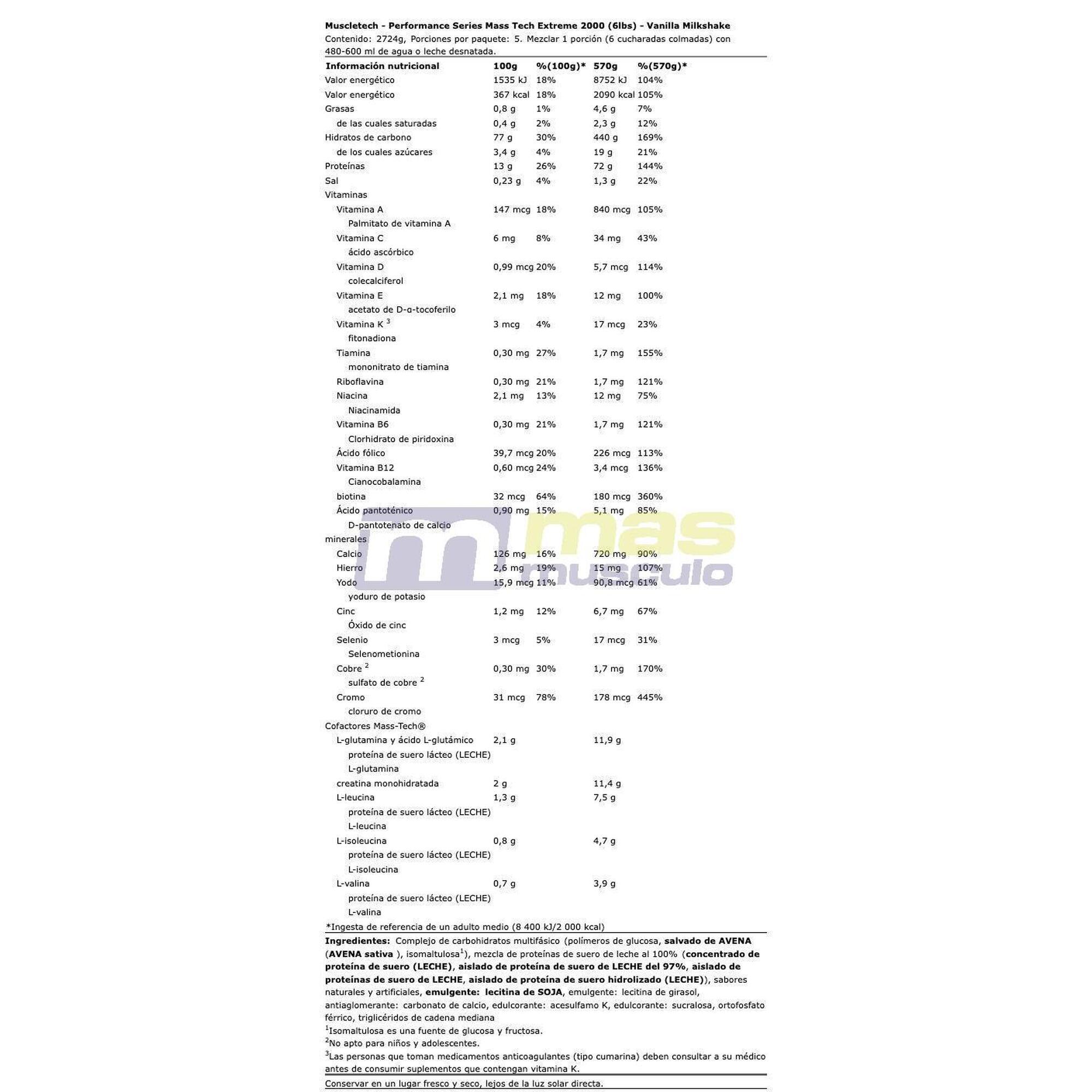 Muscletech Mass Tech Extreme 2000 2.72 kg