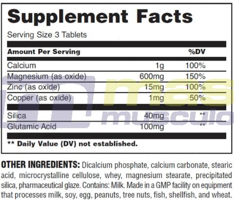 Universal Nutrition Calcium, Zinc & Magnesium (100 Tabs) Standard 4/4