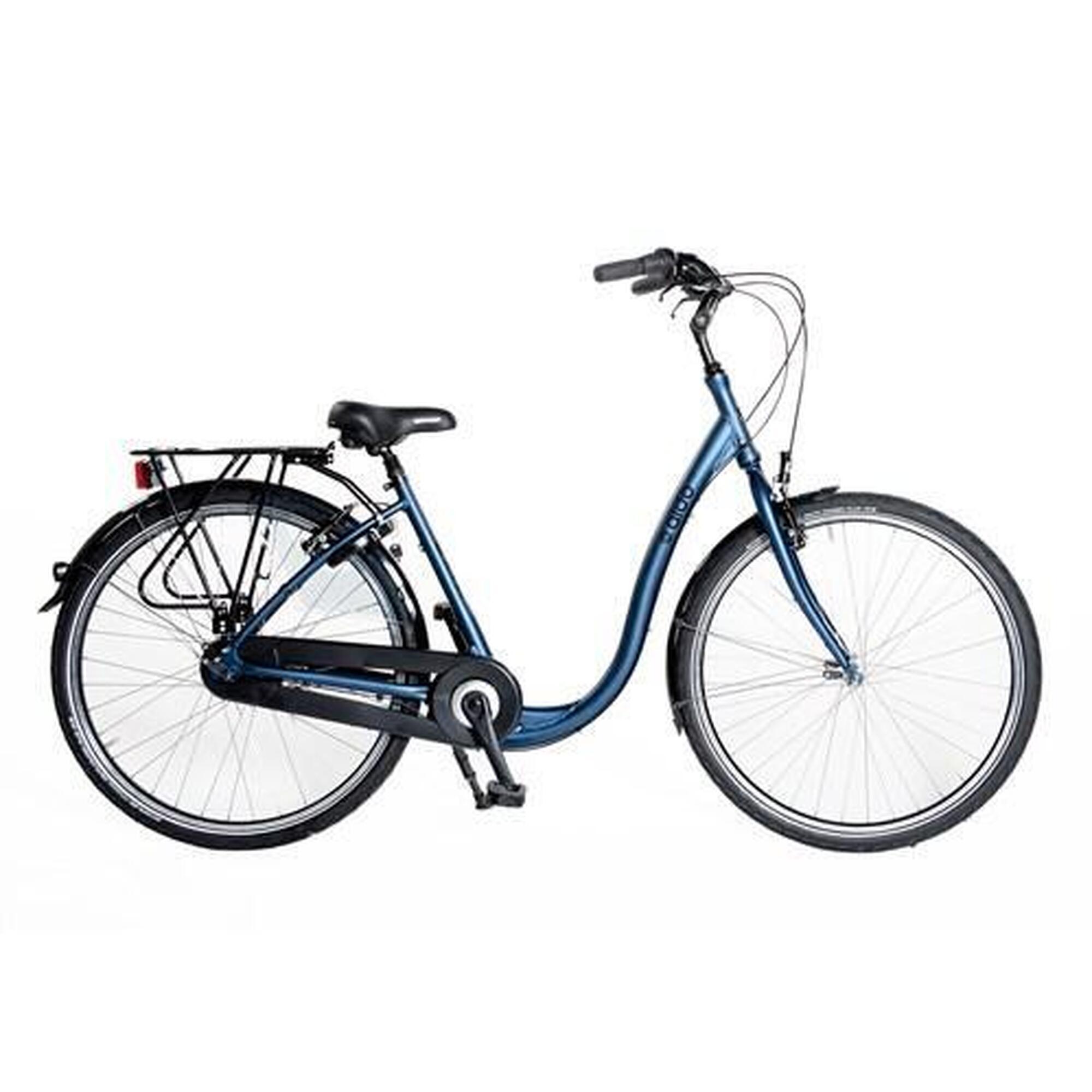 Aldo 28 pouces Low Entry Bicycle Comfort Alu 3V Freewheel Bleu