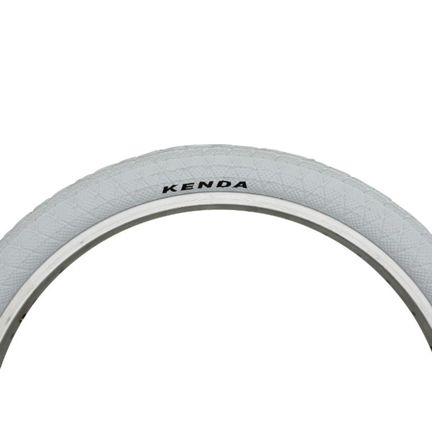 Pneu bmx 20 x 1.95 kenda slick blanc tr (50-406) 2/2