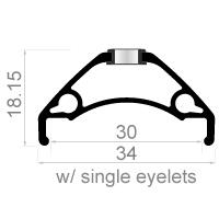 Paire de roues Rodi 29" TRYP 30 avec axe traversant boost 15x110 et 12x148