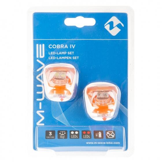 M-Wave Kit d'éclairage LED Orange 2 pièces