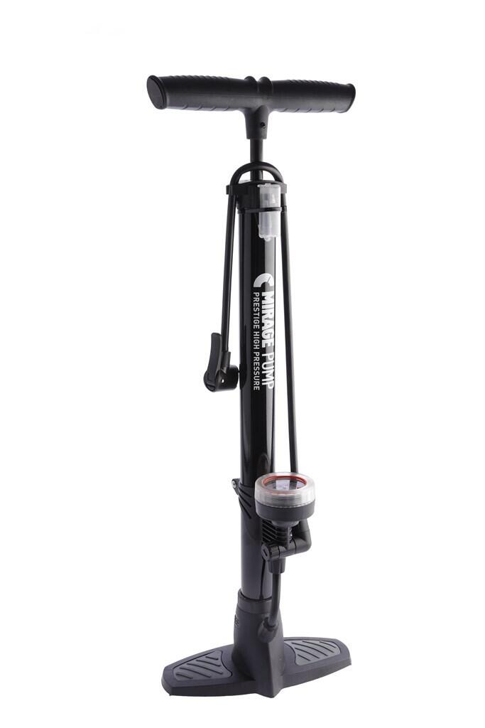 Pompe à vélo Mirage en acier avec compteur et tête double 2/3