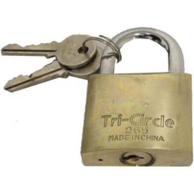 TRI-CIRCLE Tri-Circle Hangslot 38mm Grijs Sleutelslot voor Veiligheid