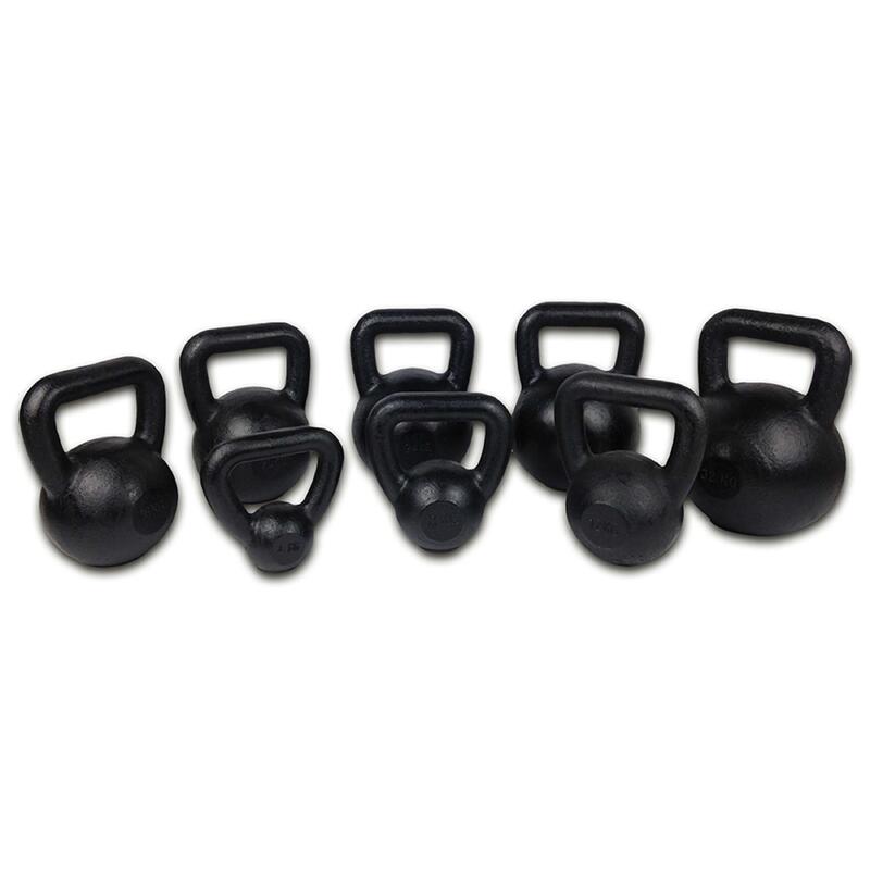 Tunturi Gusseisen Kettlebell mit Gummi Boden 12 kg Schwarz