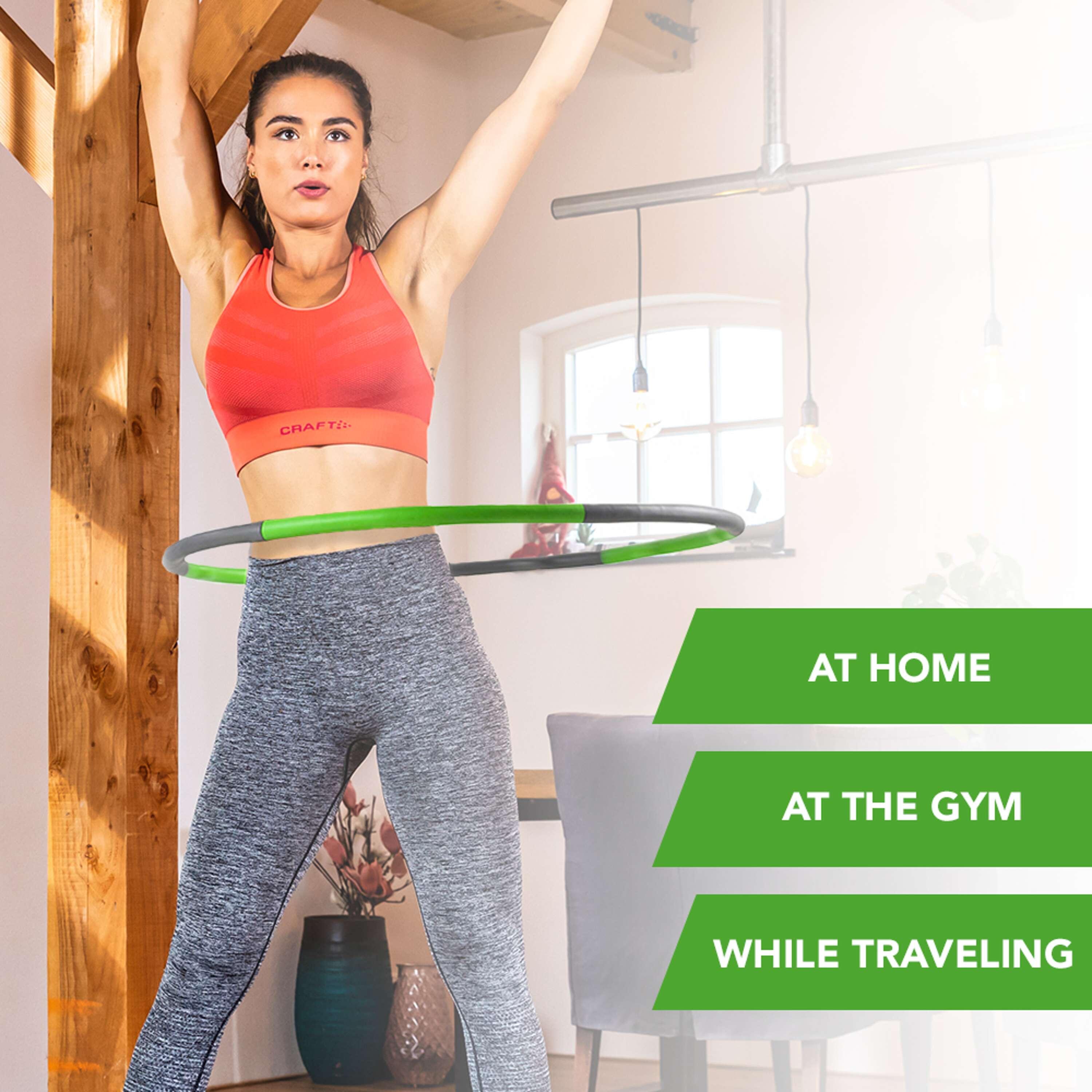 Fitness Hoelahoep - Fitness hoepel - Fitness hulahoop - Groen/Grijs 7/7