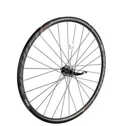 Voorwiel 28 inch race zwart corsa 6-gaats schijfrem 20 spaaks