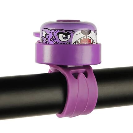 Sonnette de vélo enfants|Léopard violet|Crazy Safety |Colorée, facile à utiliser