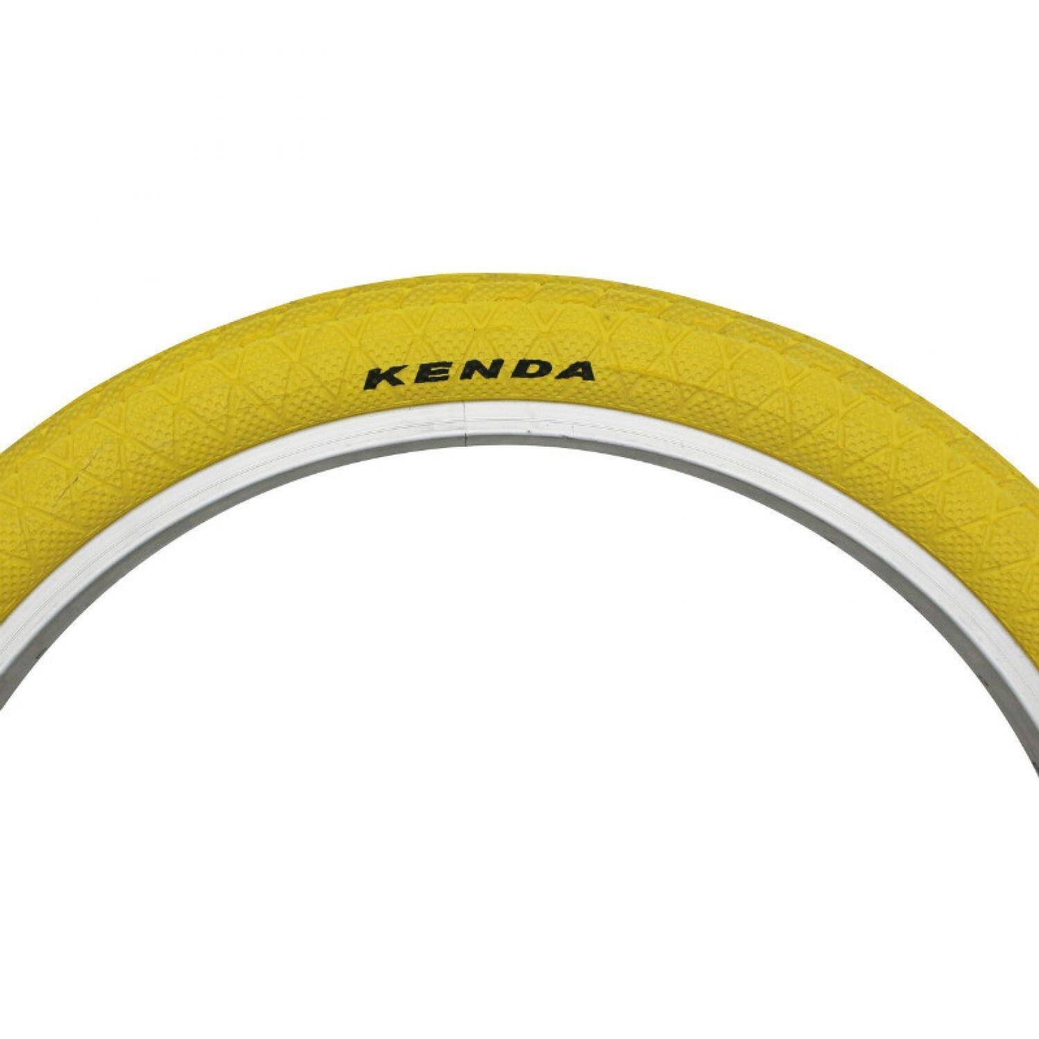 Pneu bmx 20 x 1.95 kenda slick jaune tr (50-406) 2/2