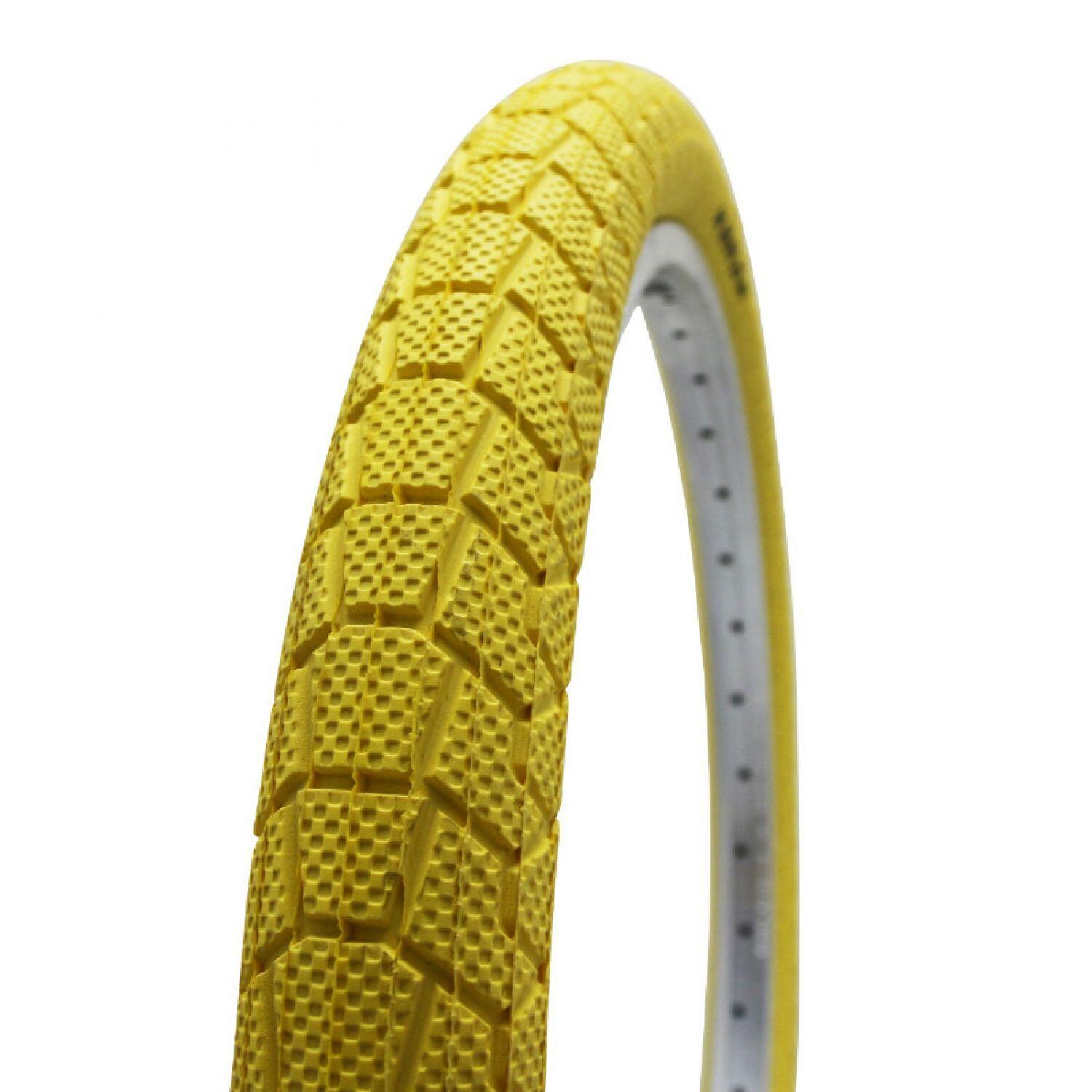 Pneu bmx 20 x 1.95 kenda slick jaune tr (50-406) 1/2