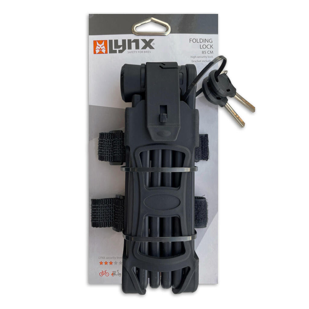 Lynx Folding Lock Black 80cm - Secure and Flexible