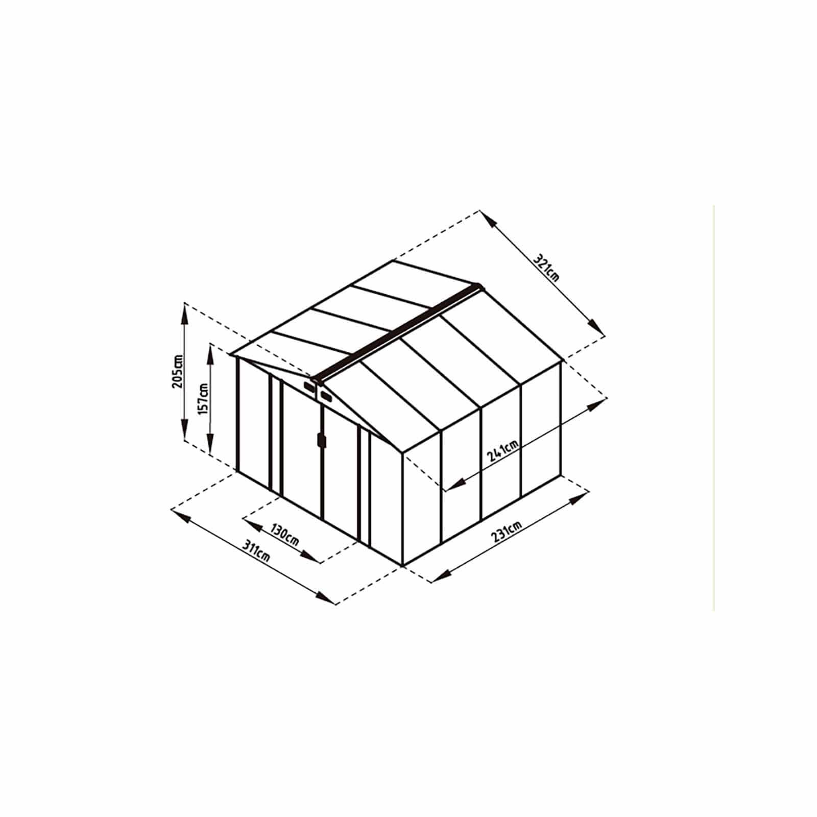 Caseta Metálica Gardiun Bristol 7,74 m² Exterior 241x321x205 cm Acero Galvanizad 4/5