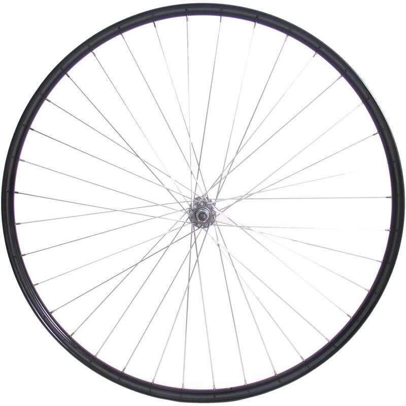 Roue avant 28 x 1 1/2" jante aluminium moyeu chromé noir