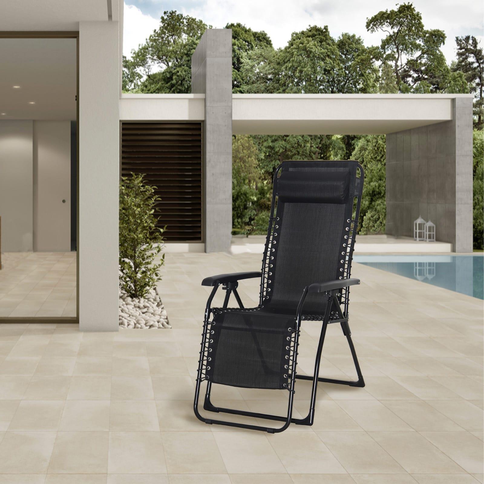 Relax Chillvert Garden Catania Steel 65.5x91x116 cm preto com almofada 2/5