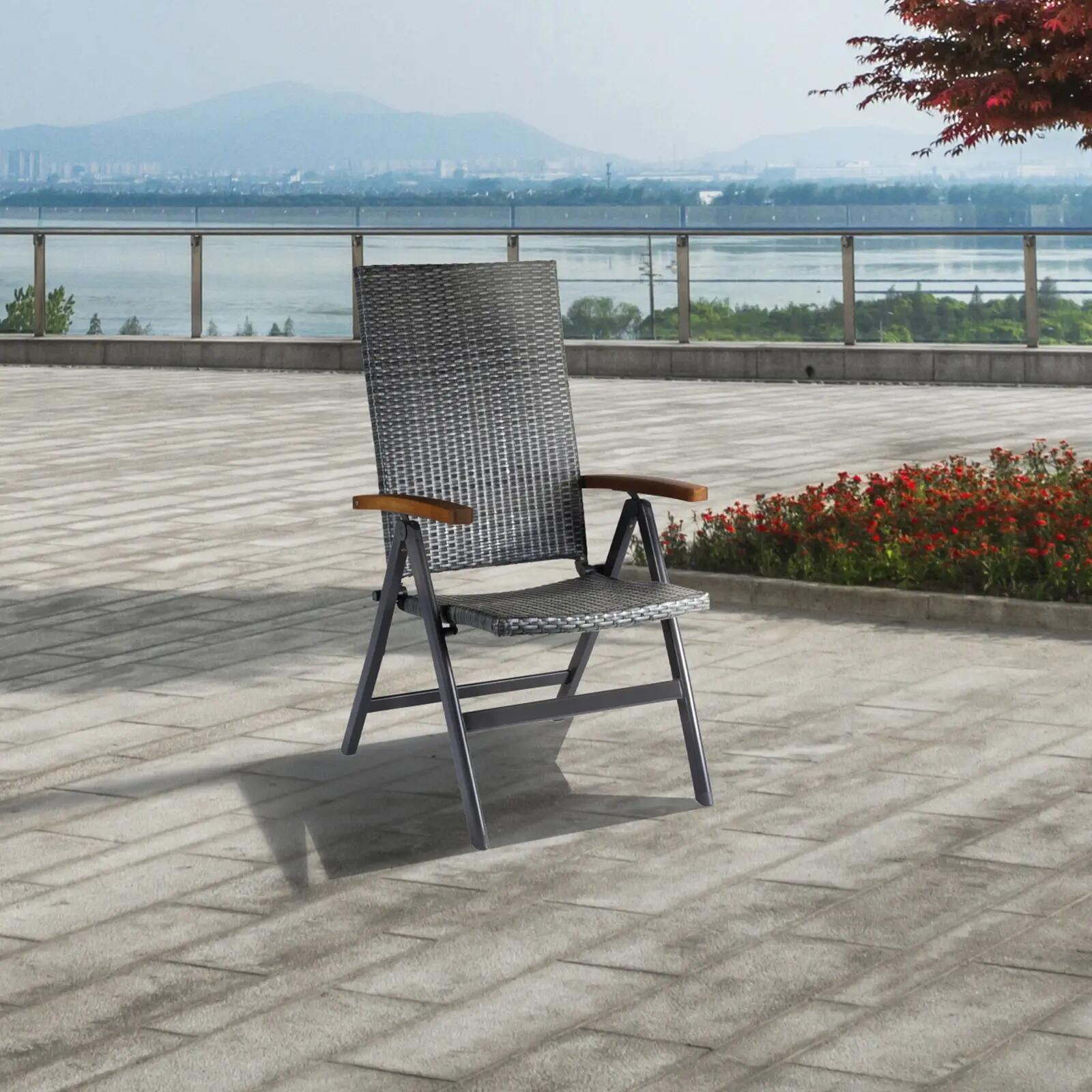 Poltrona de Jardim Multifunções Chillvert Dominica 59x68x107 cm Vime/Alumínio 2/5