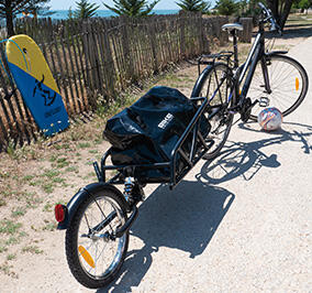 Remorque mono roue vélo avec amortisseur 2/5