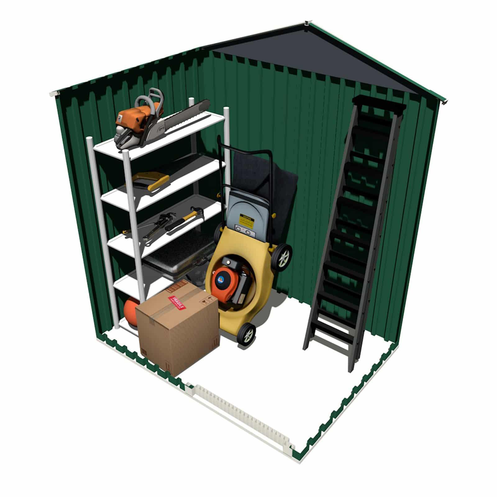 Caseta Metálica Milton Gardiun 2 m² Puerta Deslizante Acero Galvanizado Verde 3/5