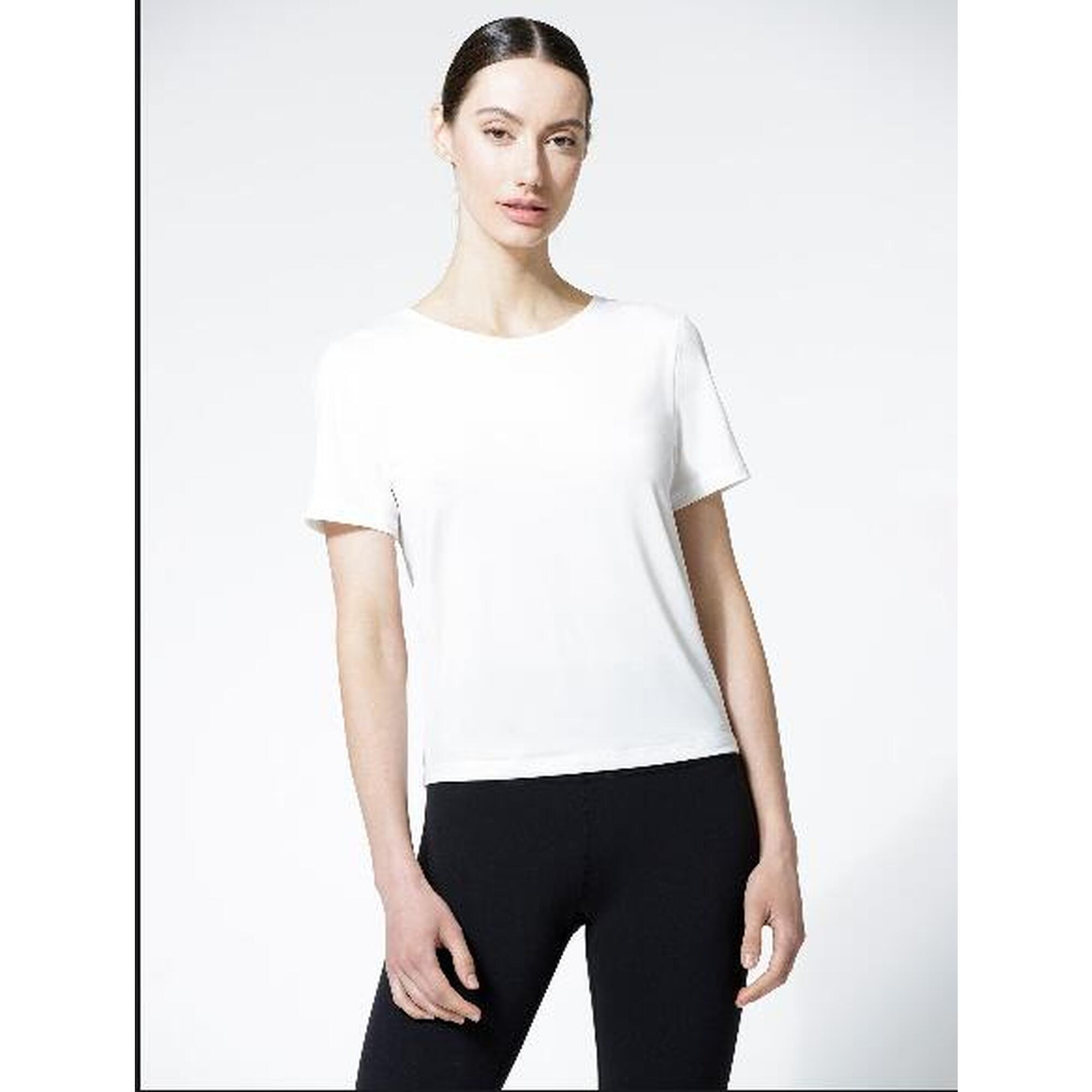 WOMEN'S OPEN BACK WRAP TEE - WHITE