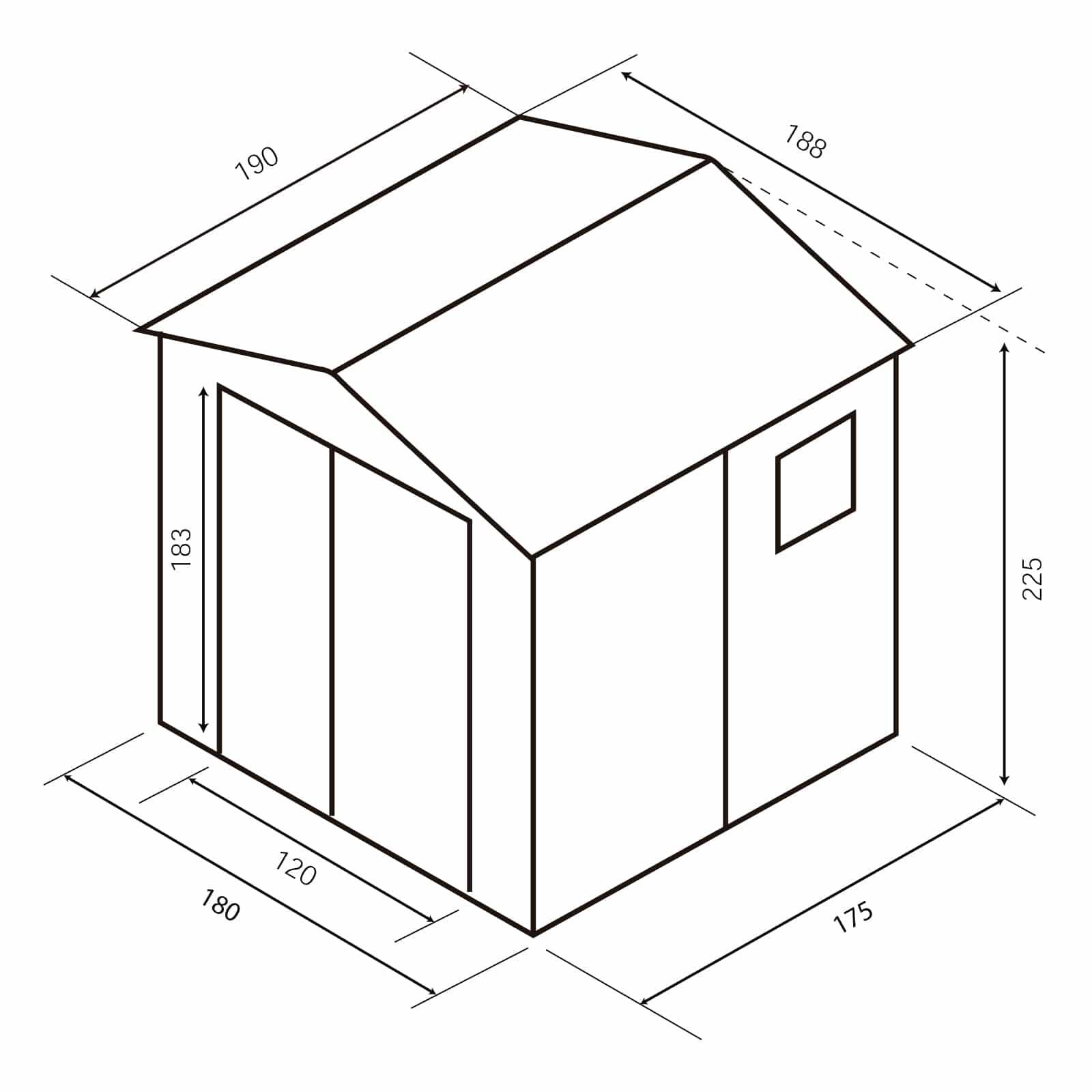 Caseta de Resina Gardiun Isabella Crudo/Marrón 3,57 m² Ext. 190x188x225 cm 4/4
