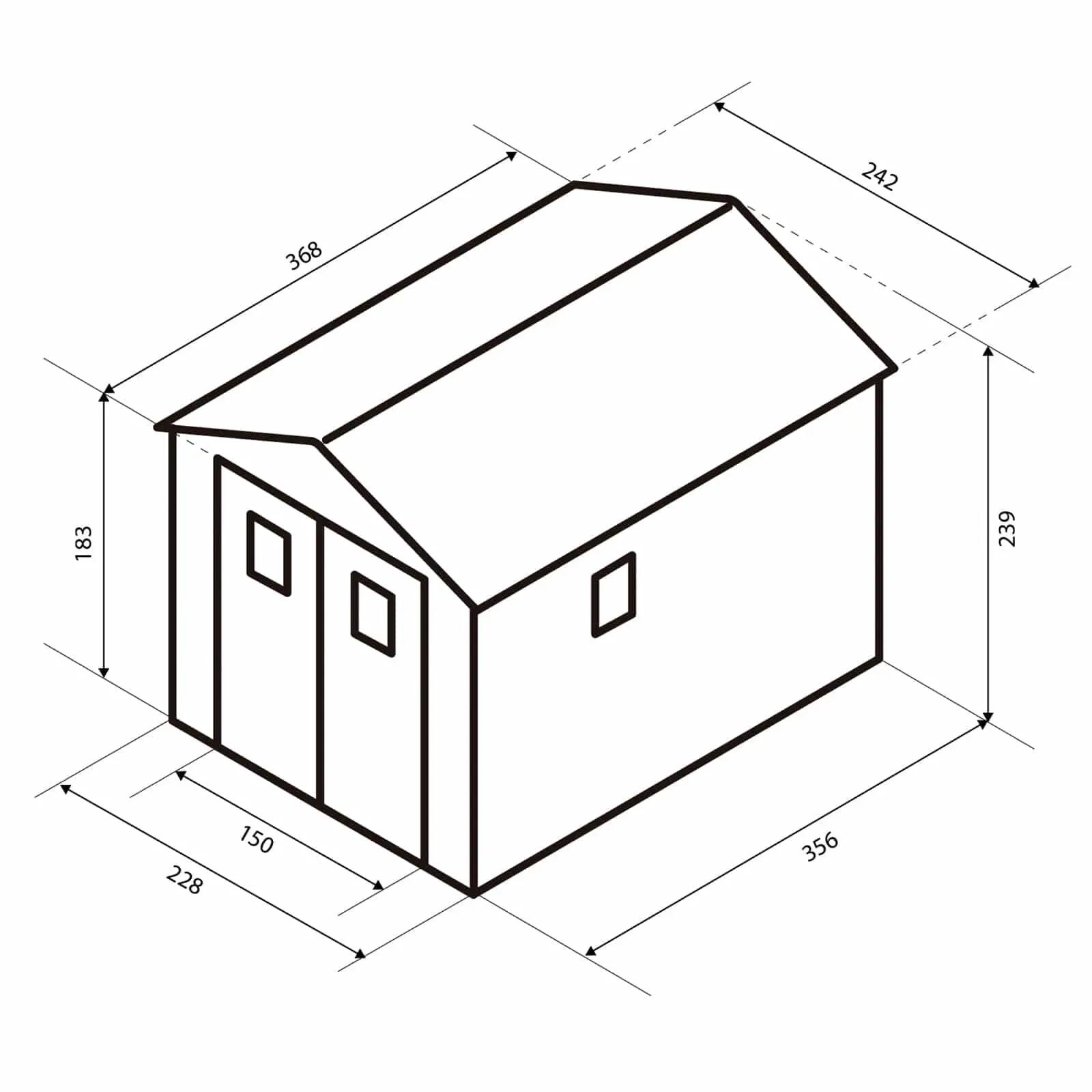 Caseta de Resina de Jardín Gardiun Zoe D - 8,90 m² 242x368x239 cm con Suelo Gris 5/5