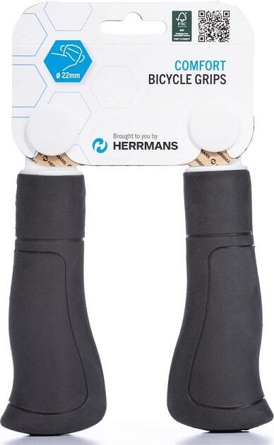 Herrmans Ergo 84B Zwart 120mm - Ergonomische Fiets Handvatten 1/1