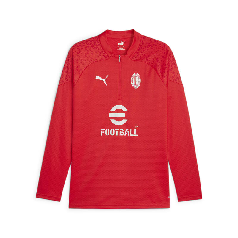 Haut d’entraînement à 1/4 zip 23/24 AC Milan PUMA For All Time Red Feather Gray