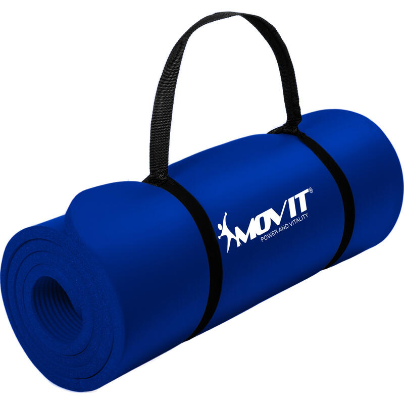 Covoras de gimnastica MOVIT®, 183 x 60 x1,0 cm, albastru inchis