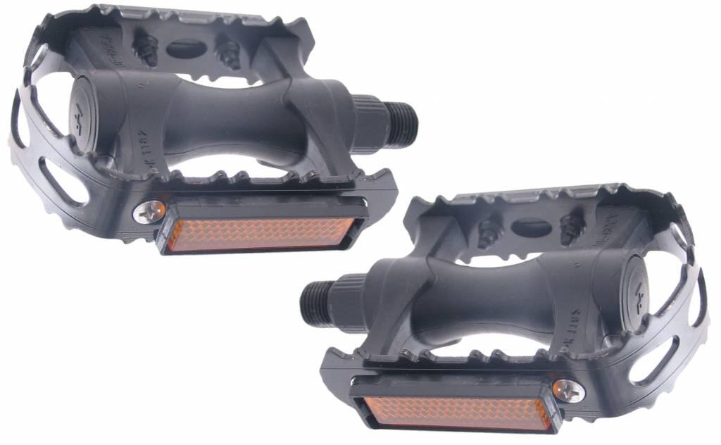 EDGE Pedaalset Mtb Kunststof Met Ijzeren Rand - Zwart