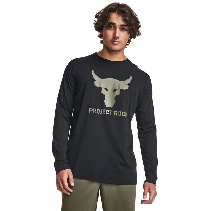 Blouse Under Armour Project Rock Brahma Bull Long Sleeve, Zwart, Mannen