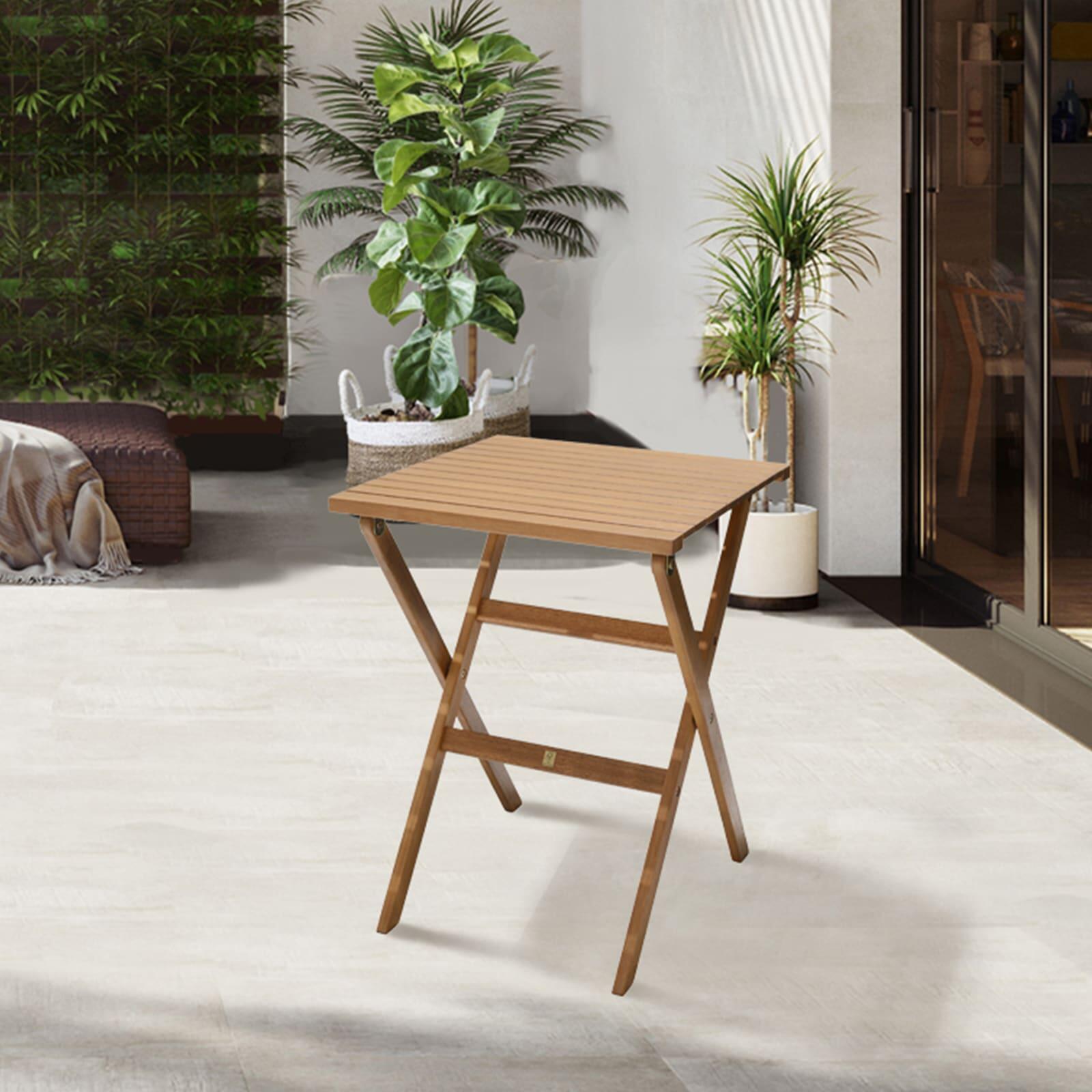 Mesa de jardim Chillvert Milan Wood 56x56x74 cm quadrado 2 para convidados 5/5